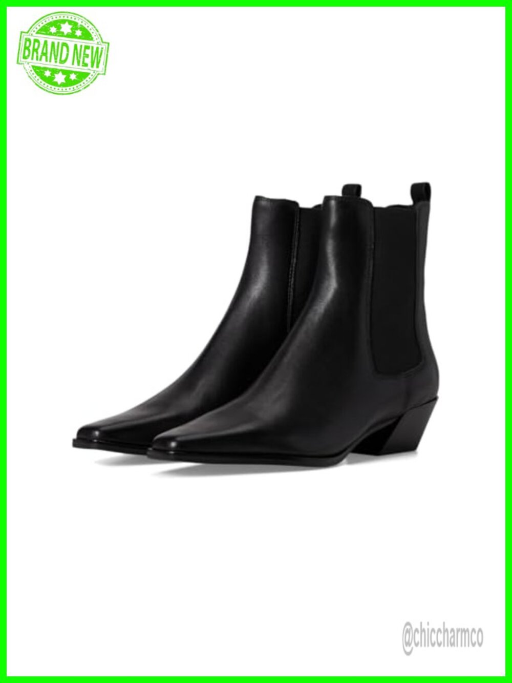 Steve Madden Evan Pointed Toe Chelsea Ankle Bootie Block Heel